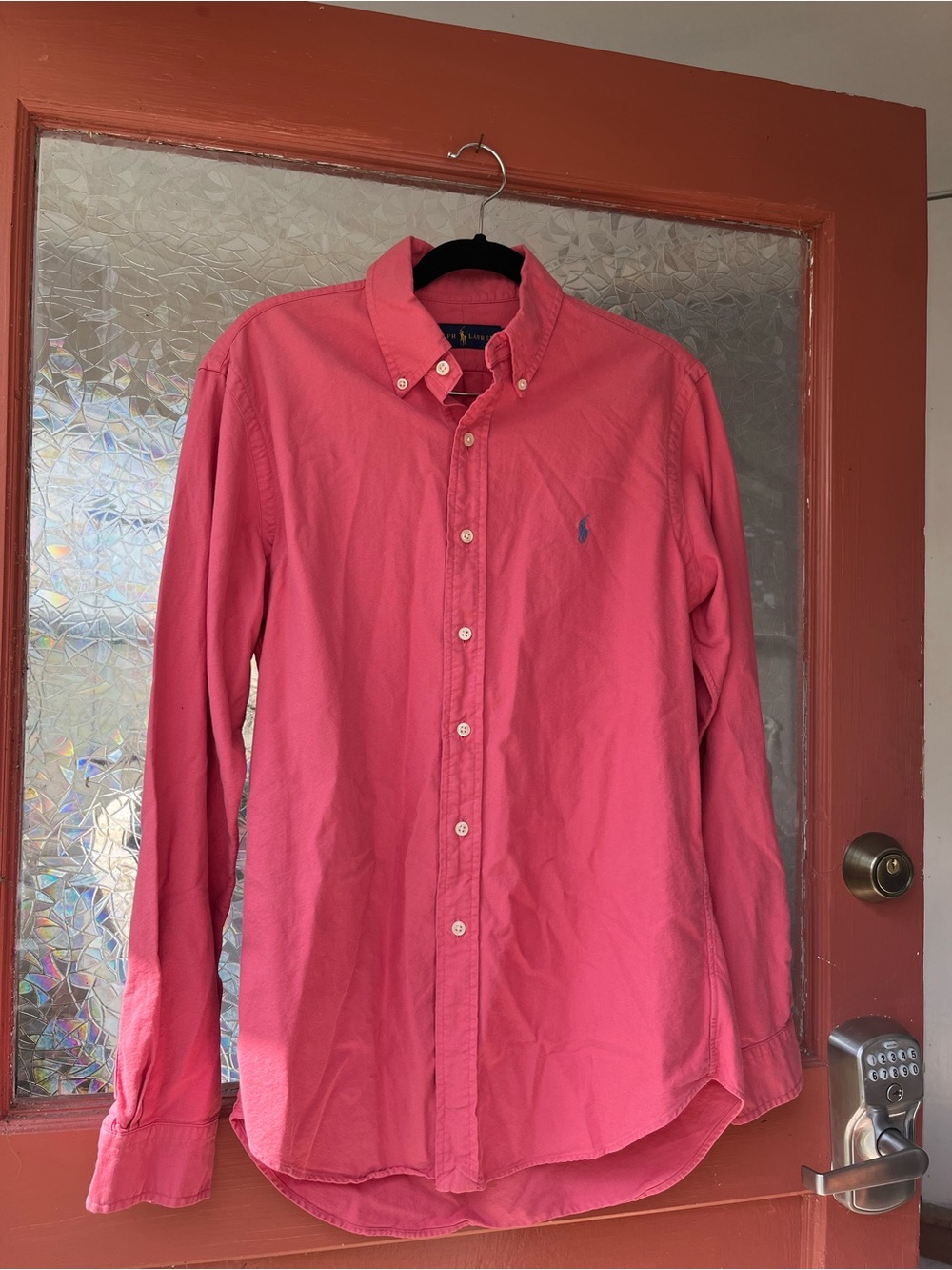 Ralph Lauren Coral Pink Button-Down Oxford Shirt blue label